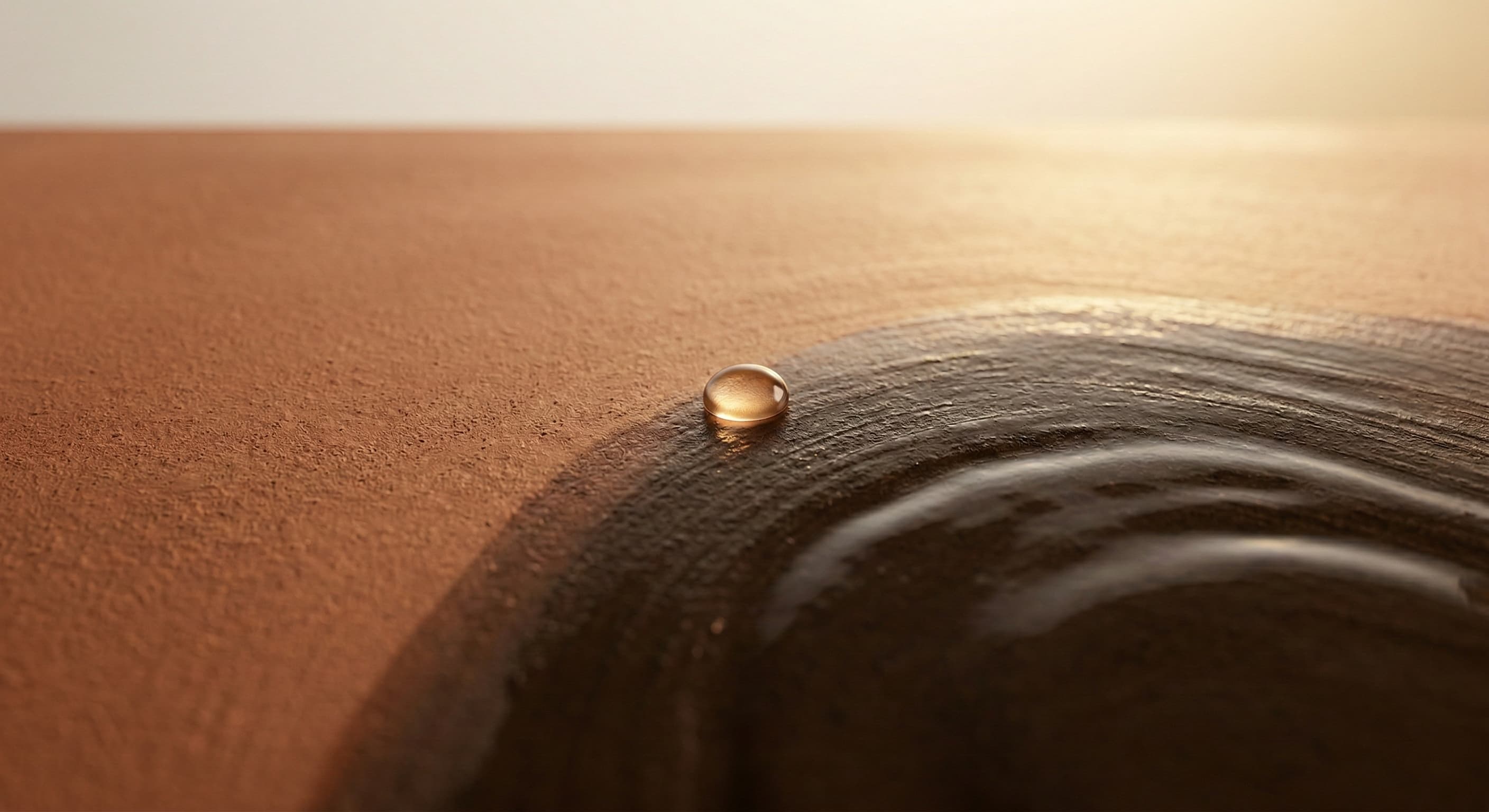 Goutte de parfum sur sable