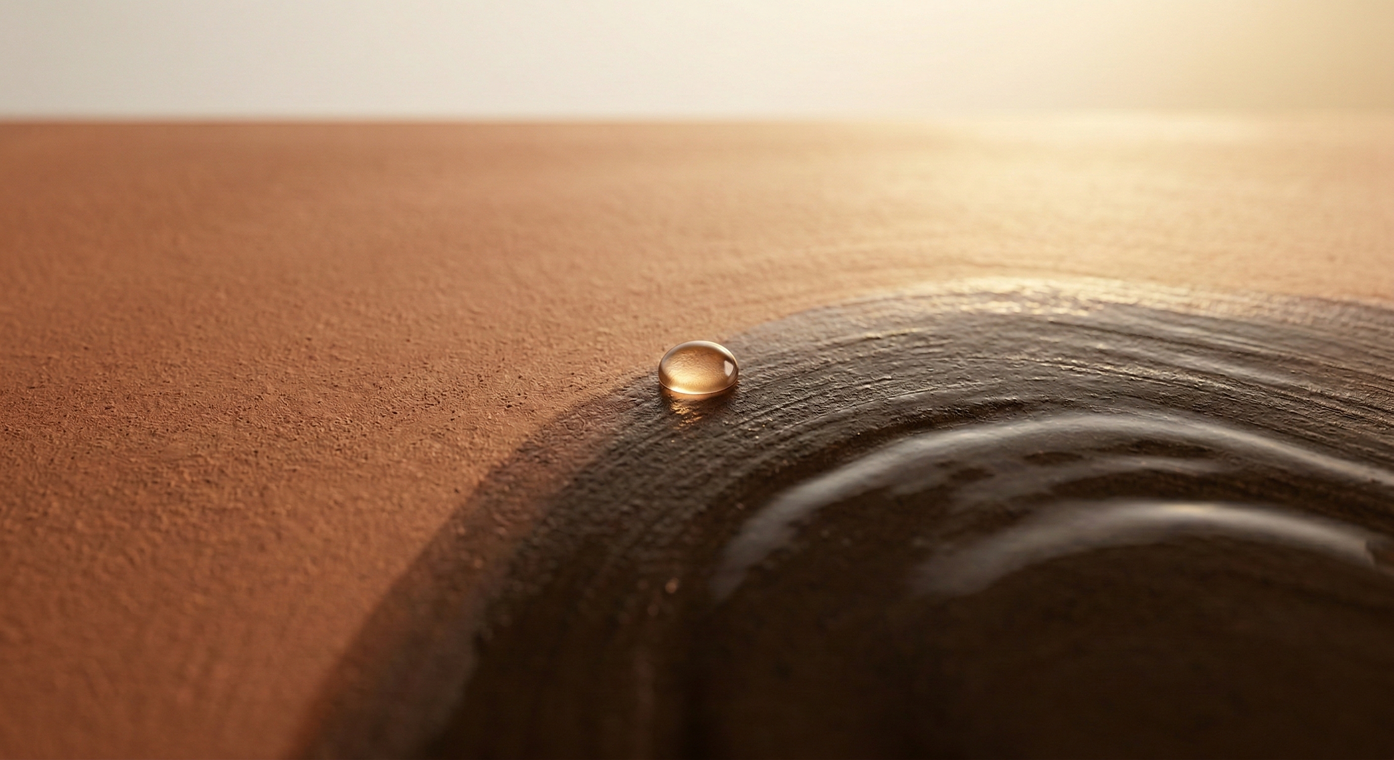 Goutte de parfum sur sable