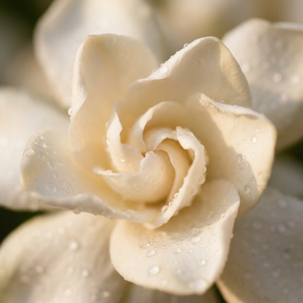 Fleur blanche sous une lumière chaude de plein jour